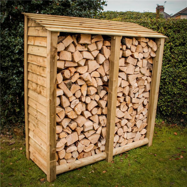 Order a Our double tall log stores offers a secure location for your logs, alongside a raised base and lower back, allowing for optimal air flow - this is important, as this can help to avoid sweating and mould growth in the warmer months! Two panels also means you‘ve got plenty of space for all the wood you‘ll need! Each log store is crafted from fully pressure treated timber, meaning you will get the best of quality, with incredible durability.